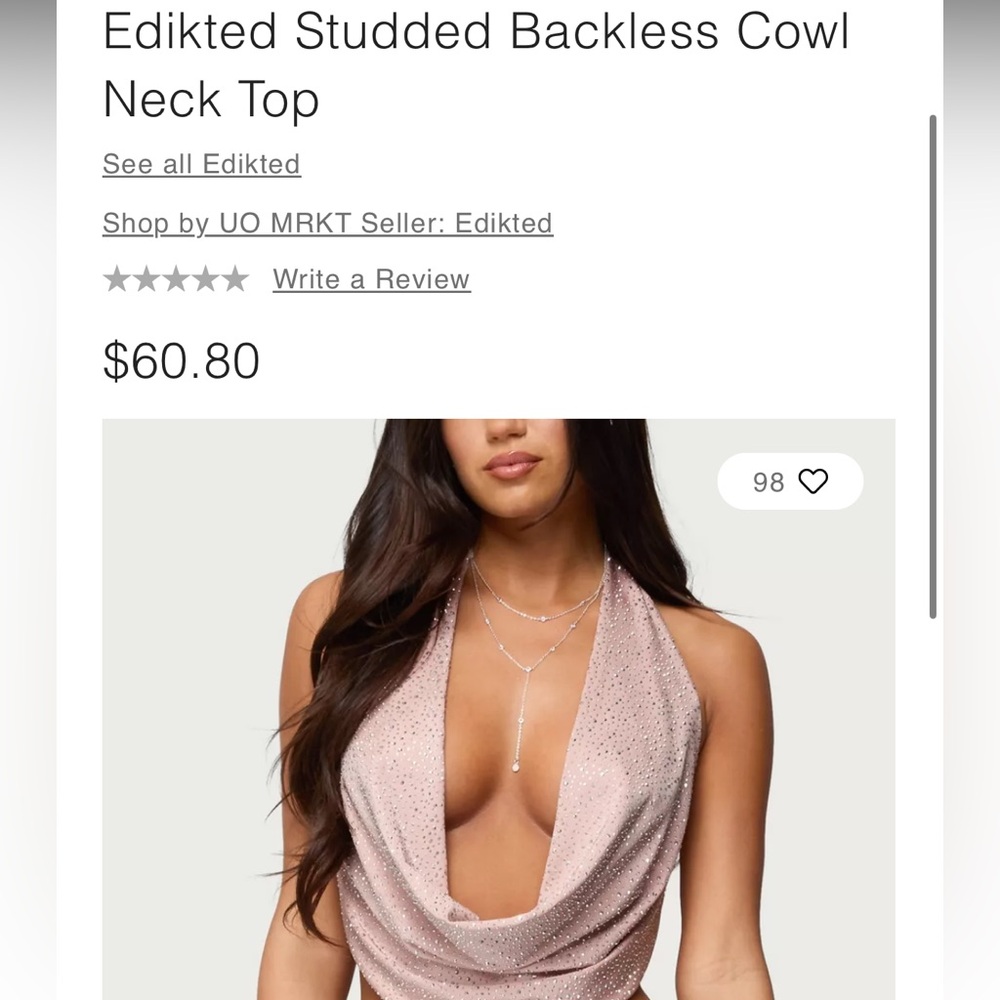 Pink cowl neck top